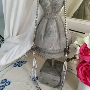 CJ Collection purple ombre and silver necklace